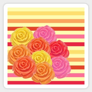 Frosted Candy Color Roses Sticker